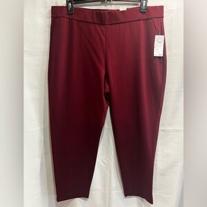 NWT MICHAEL Michael Kors Merlot Pull On Ponte Pants Size 2X